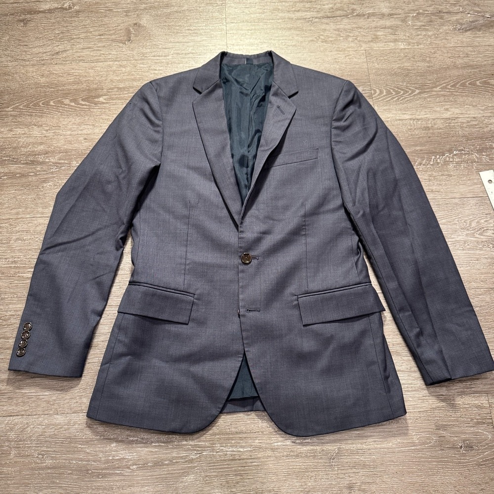 J‎ Crew Sport Coat Mens 36s Blue Thompson 2 Button Blazer Jacket Wool Preppy